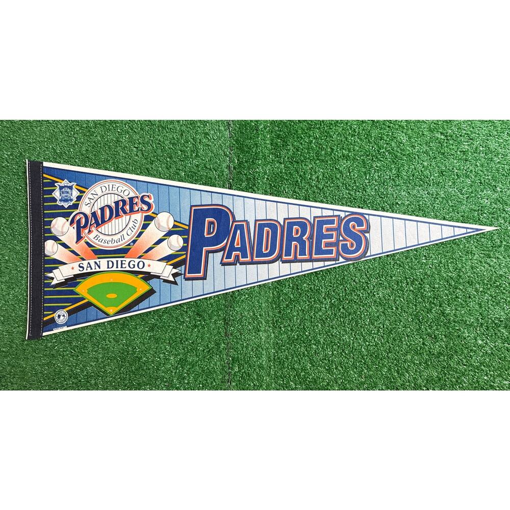 Vintage San Diego Padres Felt Pennant 12x30 MLB Baseball Wall Decor Retro